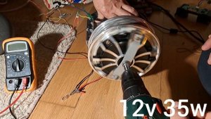 ПРОВЕРКА МОТОР-КОЛЕСА ДЛЯ ВЕТРОГЕНЕРАТОРА.(часть 2)