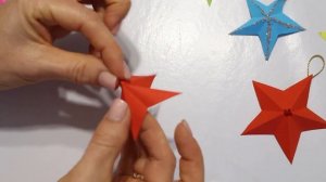 Как сделать объёмную Звезду из бумаги. Новогодние поделки.Игрушки на ёлку