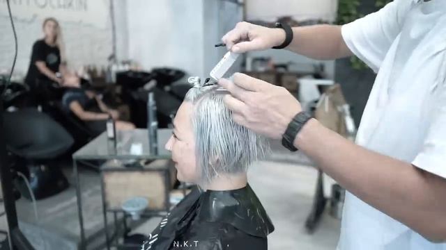 SHORT BOB HAIRCUT, asymmetrical bob haircut tutorial - NIKITOCHKIN