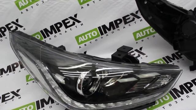 Hyundai Solaris II 2017-2020 года. Фары линзы с LED полосой смотреть онлайн