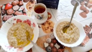 Вкусный сытный полезный натуральный завтрак: каша полбяная геркулесовая, хлопья из полбы и Геркулеса