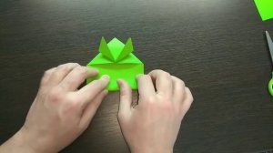 Как сделать ЛЯГУШКУ из бумаги!Оригами лягушка(Origami Jumping Frog)