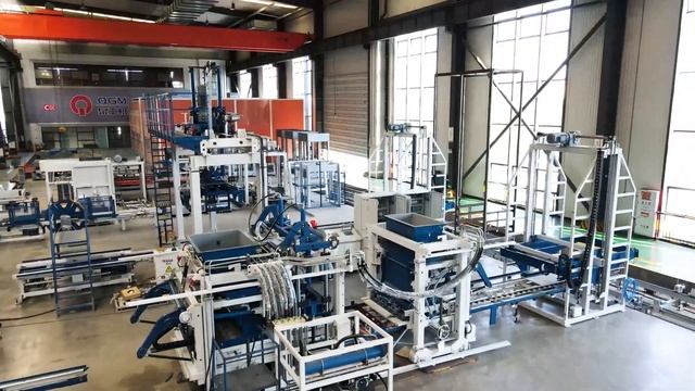 QGM ZN900C вибропресс автоматический для тротуарной плитки с этажерками просушки