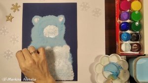 ГУАШЬ | МИШКИ белые и пушистые | рисуем пальчиками и спонжами
