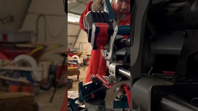 Using #boschprofessional gcm18v-216 DC for cutting some steel ?#diy #steel #welding #project #18v