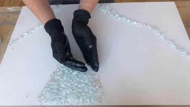 DIY beautiful minimalistic resin art. Картина эпоксидной смолой. Срез камня, процесс создания.
