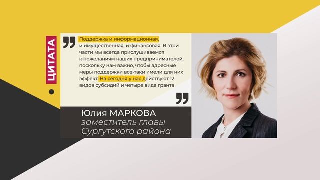 Цитата. Юлия Маркова. Про поддержку предпринимателей. 20.06.2022