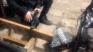 Установка задней подвески питбайка Kayo