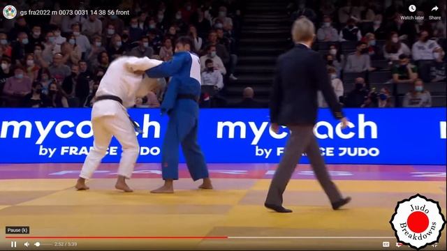 Judo Mens - Lasha Shavdatuashvili vs. Shakhram Akhadov - U73 Grand Slam Paris 2022 смотреть онлайн