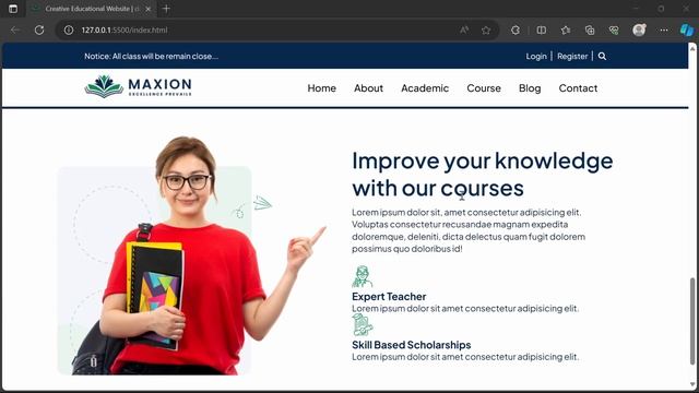 Build a Fully Responsive Educational Website with HTML, CSS, and JavaScript | Step-by-Step Tutorial