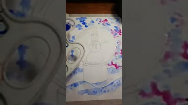Рисуем акварелью "Новогодний шар"