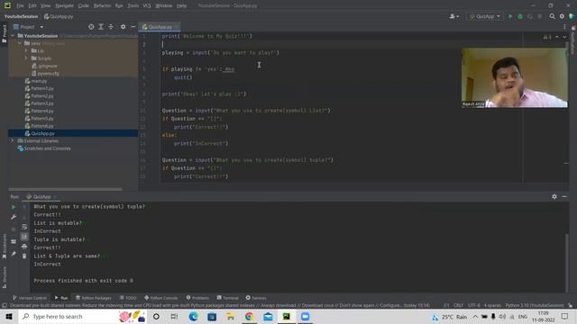 Python quiz game ?