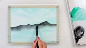 Watercolor MISTY MOUNTAINS with birds - step by step tutorial for beginners