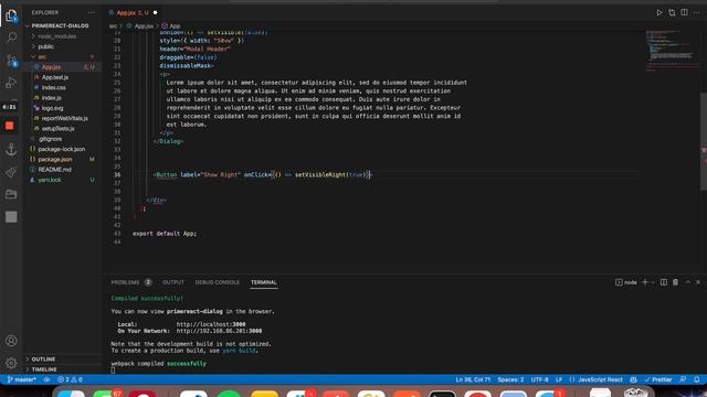 Creating A Popup Dialog Component In React With PrimeReact | ReactJS