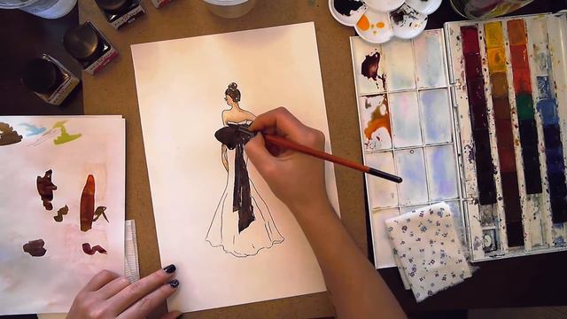 Fashion-иллюстрация. Акварель. Юлиана Данилина. смотреть онлайн