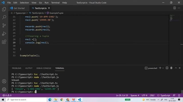Typescript Part 23 || Tuple Uses Part 2 || In English || By Vikash Shakya