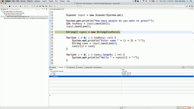 CS1B Java Tutorial 28 Array Basics   Having User Specify the Size of Array, Tracing Array Iteration