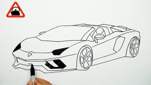 Рисуем Lamborghini Aventador. How to draw a car Lamborghini Aventador.
