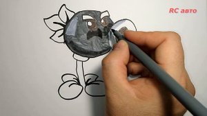 Как нарисовать горохострел/how to draw Draw a Peashooter / Растения Против Зомби/Plants vs Zombies