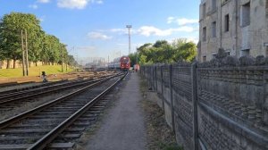 ТЭП70БС-120 с пассажирским поездом №732Б Гродно-Минск отправляется со станции Гродно.