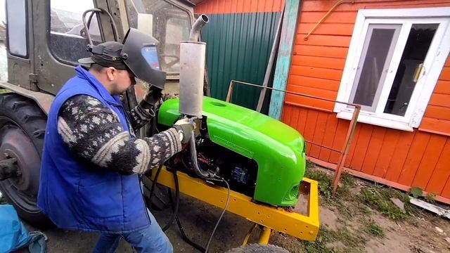 Трактор на японском моторе, сделал выхлоп. смотреть онлайн