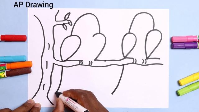 तोता और मैना का चित्र सबसे आसान तरीके से बनाना सीखे - how to Draw cute Parrot step by step easy Dra смотреть онлайн