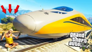 КАК ОСТАНОВИТЬ САМЫЙ БЫСТРЫЙ ПОЕЗД ЭКСПЕРИМЕНТЫ ГТА 5 МОДЫ ОБЗОР МОДА GTA 5 веселая игра как мультик