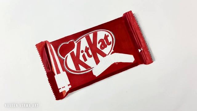 Easy KIT KAT Drawing | 3D KitKat Color Pencil Drawing | Realistic Chocolate Bar Drawing