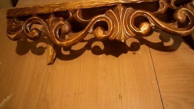 Резьба по дереву.Угловая полка под иконы. смотреть онлайн