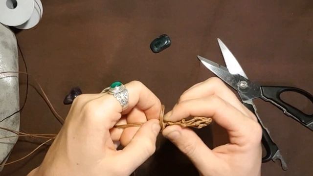 DIY macrame crystal necklace