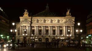 Opéra Garnier at night in Paris, France - stock footage