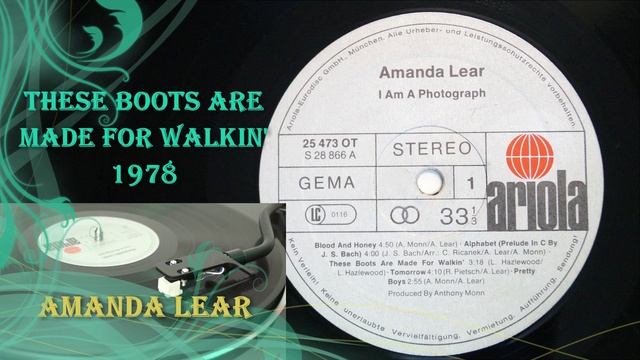 Победитель на Sopot-78 These Boots are made for Walkin' - Amanda Lear 1977 Vinyl Disk 4K