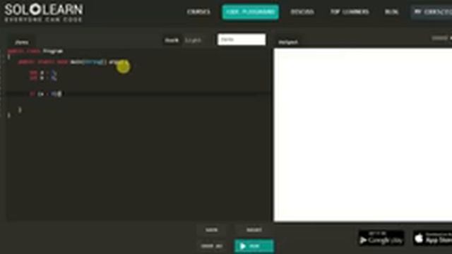 05. Java If statements, Solo Learn Code Playground