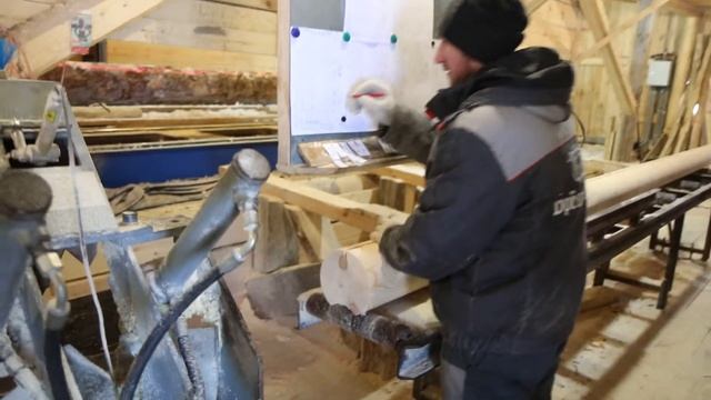 Производство оцилиндрованного бревна смотреть онлайн