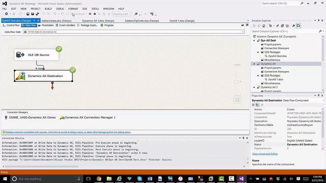 Microsoft Dynamics AX Destination SSIS Component - COZYROC SSIS+ components