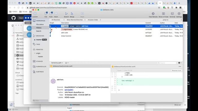 Работа с Git в Xcode. Рассмотрим пару ситуаций “Local repository is out of date” смотреть онлайн