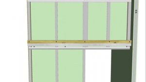 Устройство гипсокартонной перегородки с дверью-купе. Plasterboard partition device with sliding doo