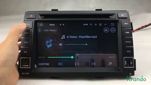 Krando Android 7.1 7" car radio gps navigation for Kia Sorento 2011-2012 KD-KS711 смотреть онлайн