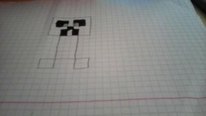 Рисую крипера по клеточкам.
