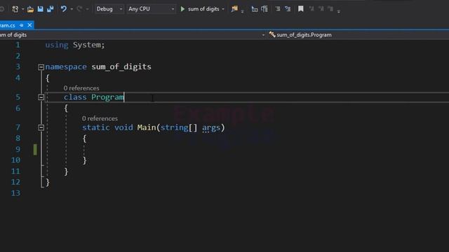 C# Program to Find the Sum of All Digits of a Number