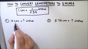 How to Convert Centimeters to Inches /  Centimeter to Inches Conversion / Cm to Inch