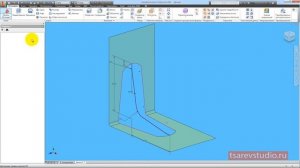 Урок Inventor. Уголок с ребром жесткости (с "вмятиной"). Поверхностное моделирование