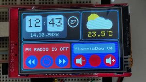 Arduino clock - radio fm with tft lcd touch screen (si4703, ds3231, opensmart shield hx8352b)
