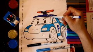 Робокар Поли, раскраска, мультик, учим цвета, Robocar Poli, learn colors