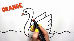 Drawing swan for children / Bolalar uchun oqqush chizish / Рисование лебедя для детей