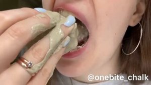 Мокрый мел Курский в пасте из глины // wet chalk // ASMR // Хруст мокрым мелом