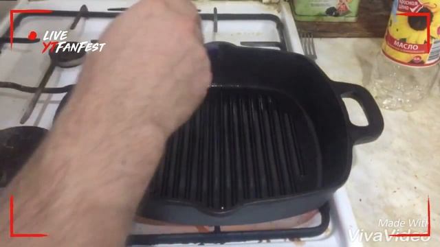 Обжиг чугунной сковороды гриль