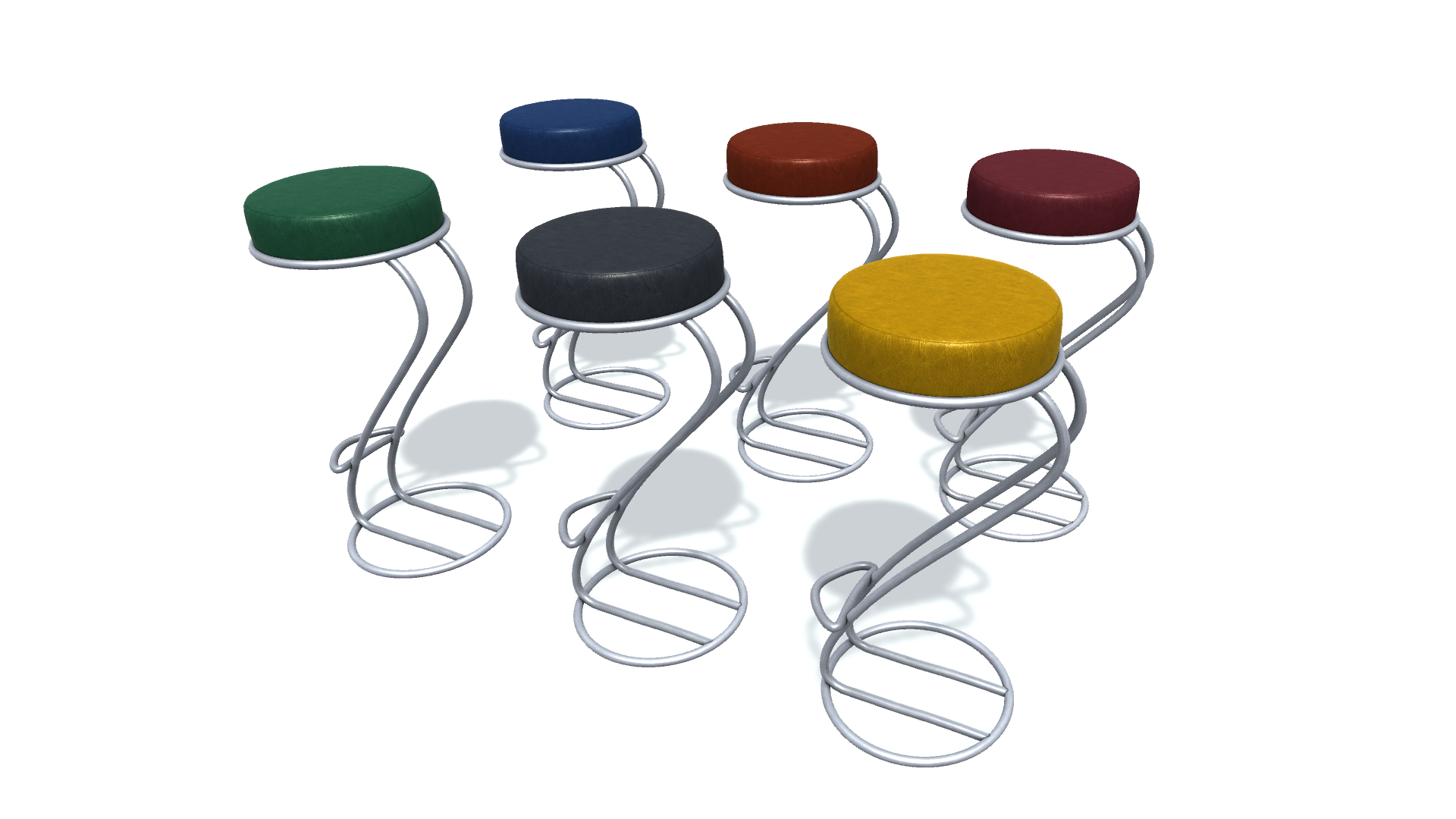 3D model. Bar stool A. Барный стул.