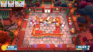 Overcooked 2. Chinese New Year 1-6 | 3 players online coop 4 stars | Score: 2188