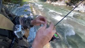 Рыбалка на горной речке с новым спиннингом. В поисках пятен!!!
